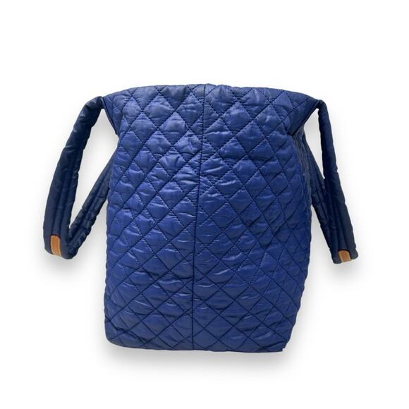 MZ Wallace Metro Tote Quilted Navy Blue Dual Handle Travel Work Everyday Bag - Picture 4 of 12